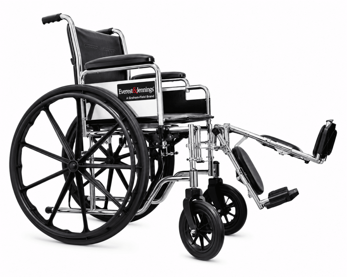 Silla de ruedas Universal Everest & Jennings descanzabrazo corto, descansapie desmontable