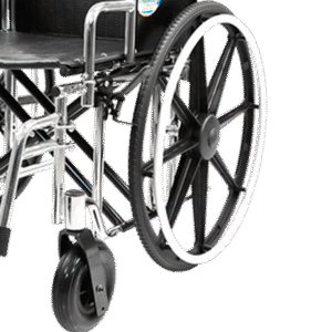 Silla de ruedas extra ancha cromada