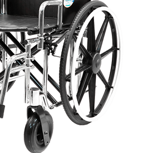 Silla de ruedas extra ancha cromada
