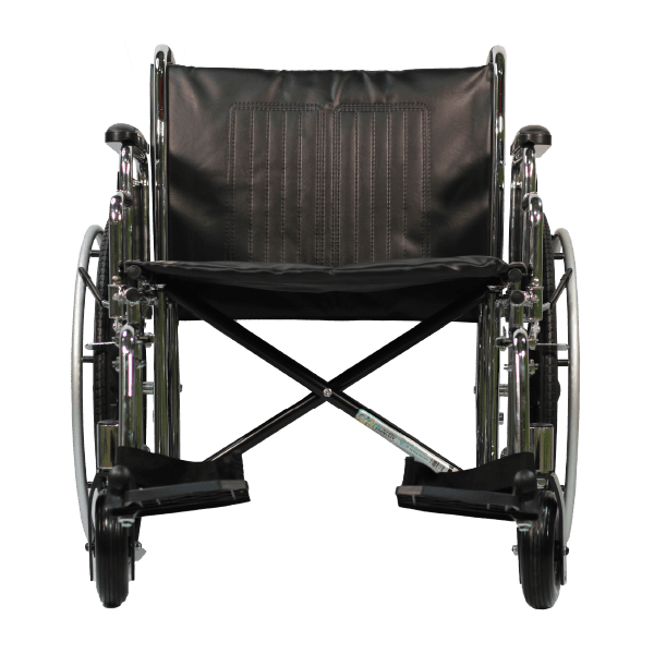 Silla de ruedas extra ancha cromada