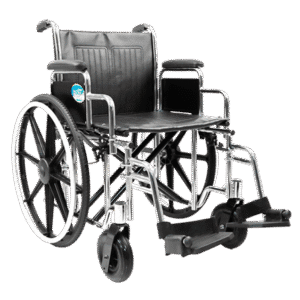 Silla de ruedas extra ancha cromada