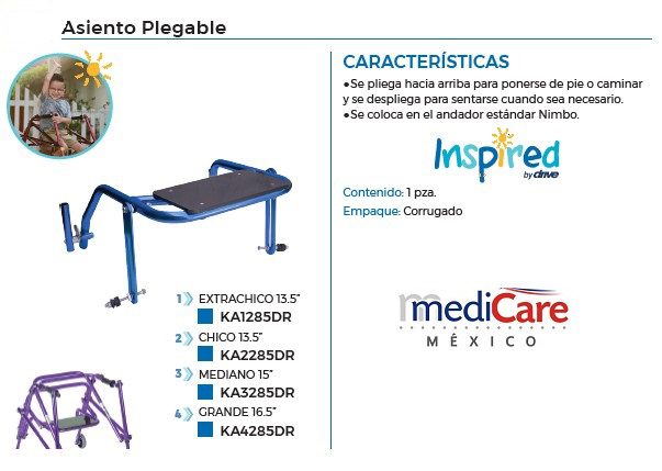 Asiento plegable andador Nimbo/Klip