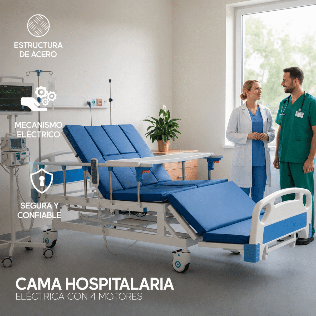 cama hospitalaria eléctrica 6 posiciones