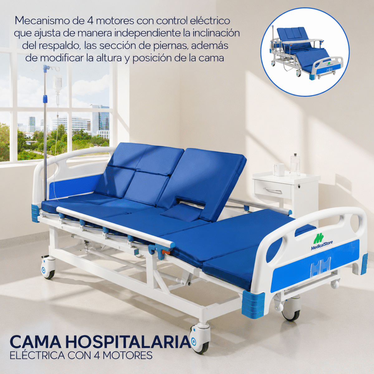 cama hospitalaria eléctrica 6 posiciones